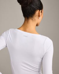Mellow™ Motion Wide V Neck Long Sleeve Top | White