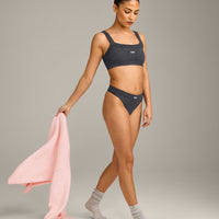 Seamless Scoop Neck Bralette | Charcoal Marl