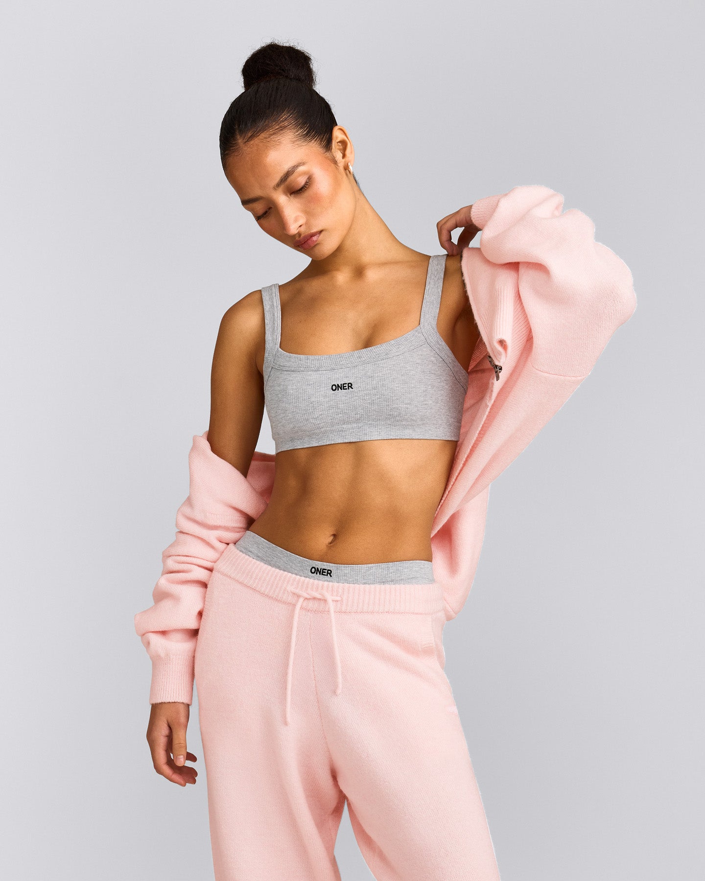 Seamless Scoop Neck Bralette | Gray Marl