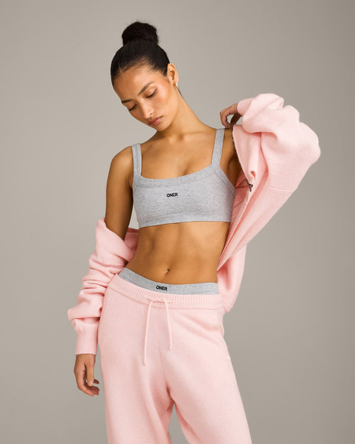 Seamless Scoop Neck Bralette | Gray Marl