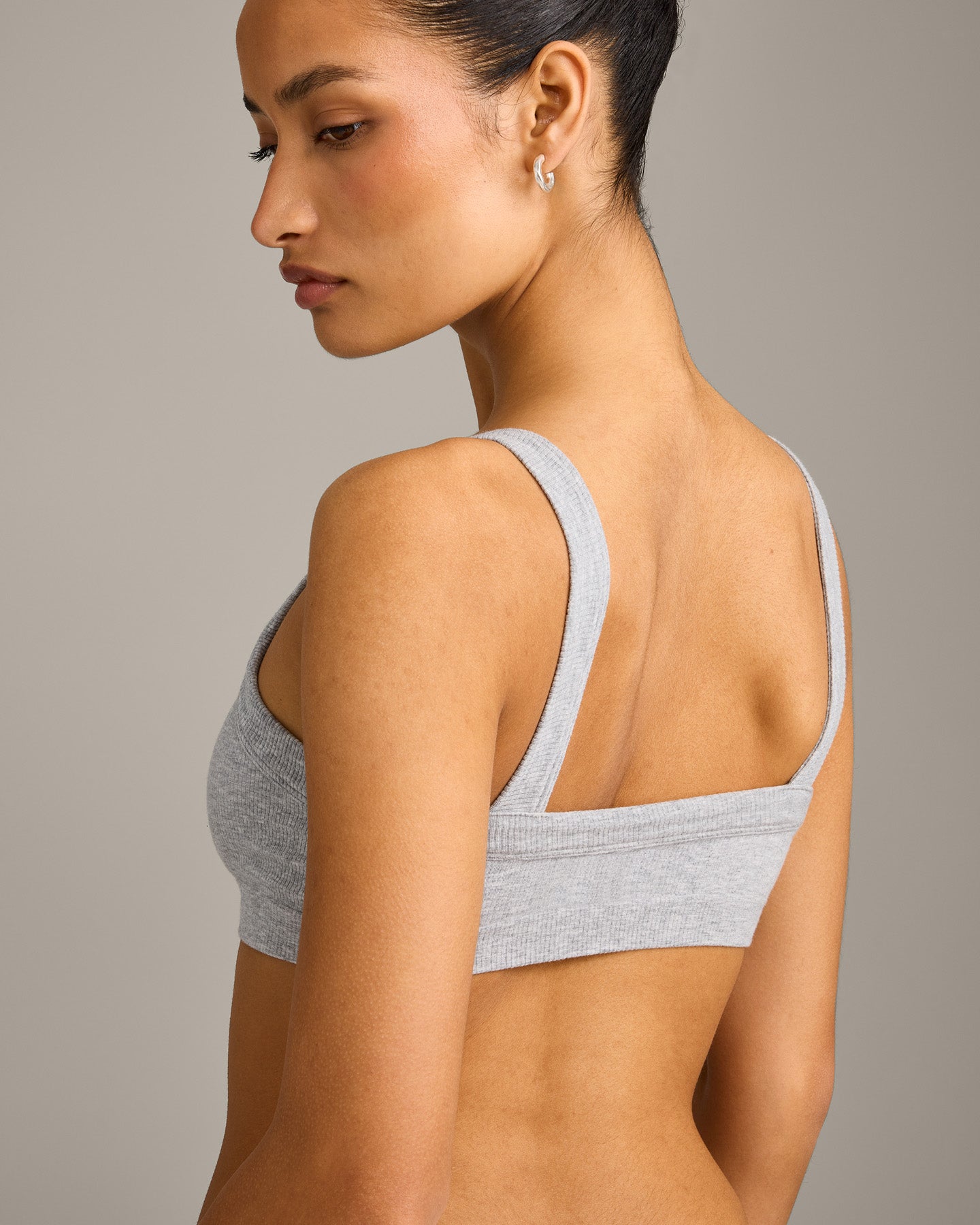 Seamless Scoop Neck Bralette | Gray Marl