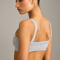 Seamless Scoop Neck Bralette | Gray Marl