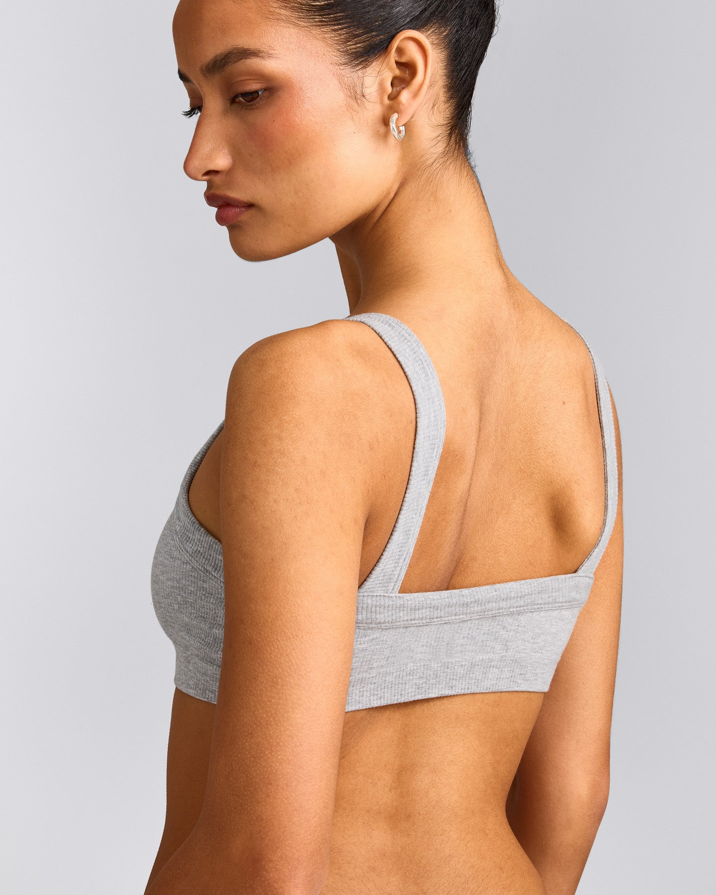 Seamless Scoop Neck Bralette | Gray Marl