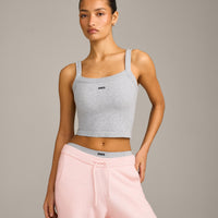 Seamless Scoop Neck Vest | Gray Marl