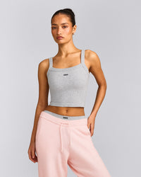 Seamless Scoop Neck Tank Top | Gray Marl