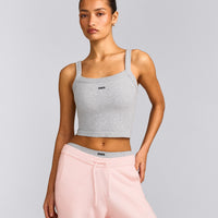 Seamless Scoop Neck Tank Top | Gray Marl