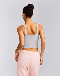 Seamless Scoop Neck Tank Top | Gray Marl