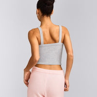 Seamless Scoop Neck Tank Top | Gray Marl