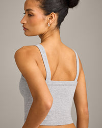 Seamless Scoop Neck Vest | Gray Marl