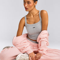 Seamless Scoop Neck Tank Top | Gray Marl