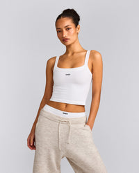 Seamless Scoop Neck Tank Top | White