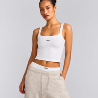Seamless Scoop Neck Tank Top | White