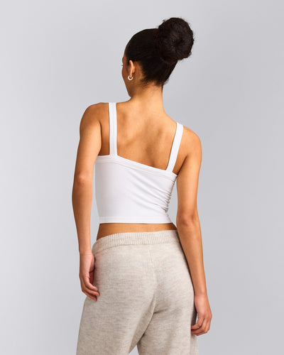 Seamless Scoop Neck Tank Top | White