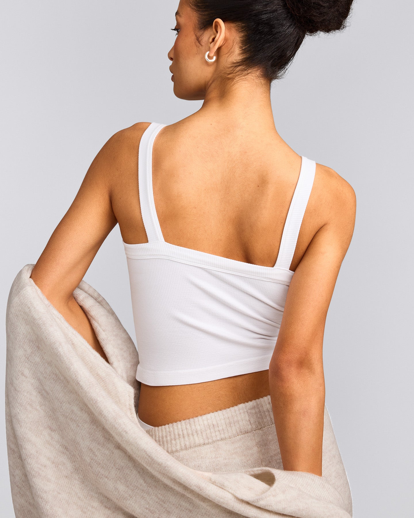 Seamless Scoop Neck Tank Top | White