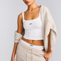 Seamless Scoop Neck Tank Top | White