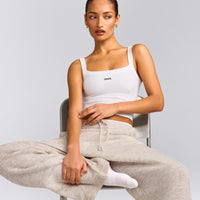 Seamless Scoop Neck Tank Top | White