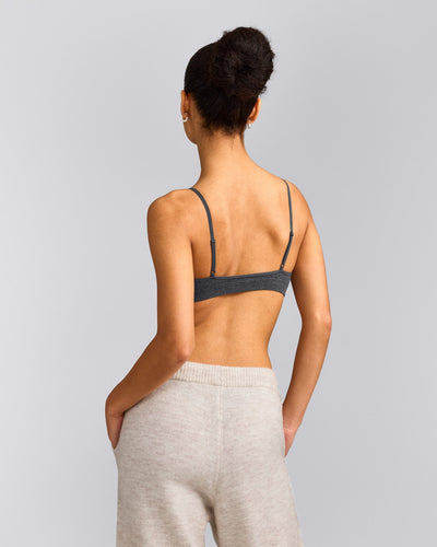 Seamless Strappy Bralette | Charcoal Marl