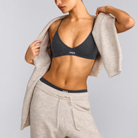 Seamless Strappy Bralette | Charcoal Marl