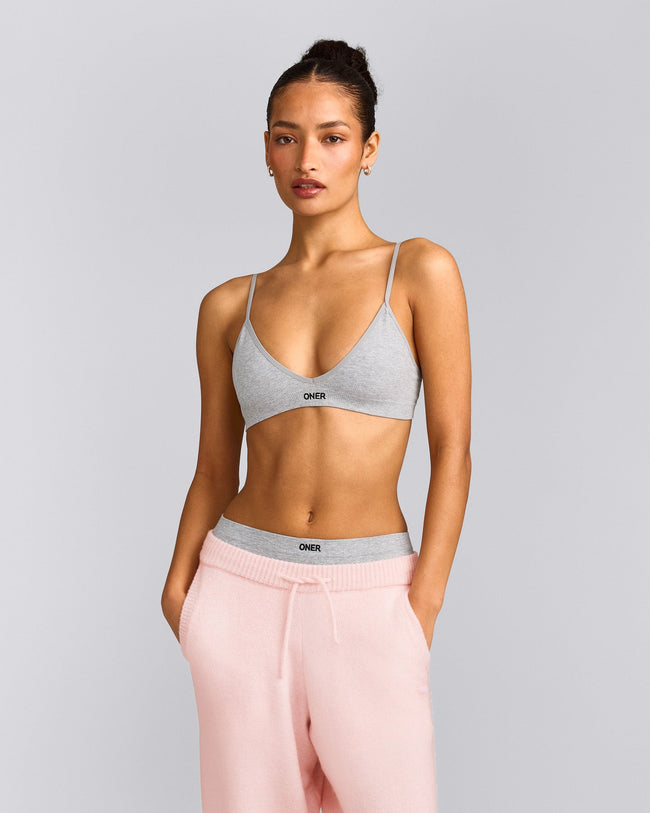 Seamless Strappy Bralette | Gray Marl
