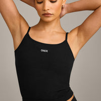 Seamless Strappy Tank Top | Black