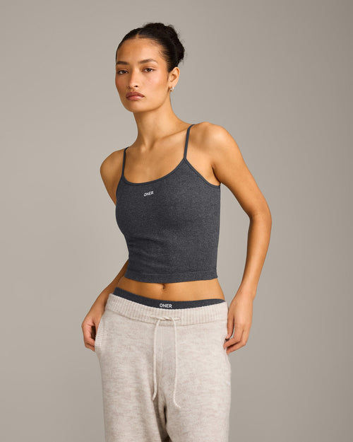 Seamless Strappy Tank Top | Charcoal Marl