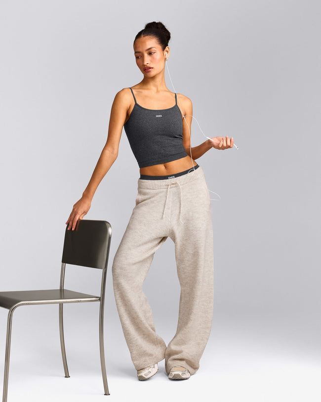 Seamless Strappy Tank Top | Charcoal Marl