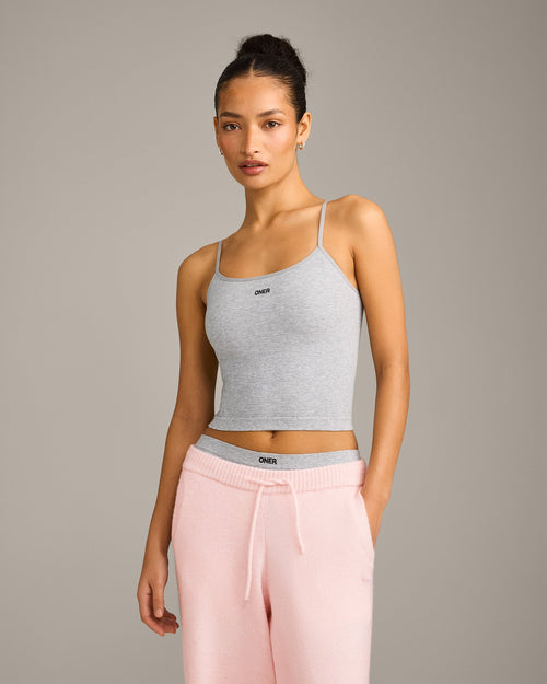 Seamless Strappy Tank Top | Gray Marl