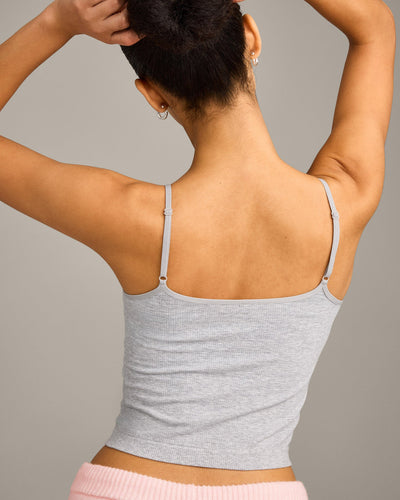 Seamless Strappy Vest | Gray Marl
