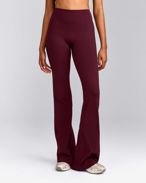 SoftMotion™ Flared Pants with Gray Logo | Cherry Lacquer Purple