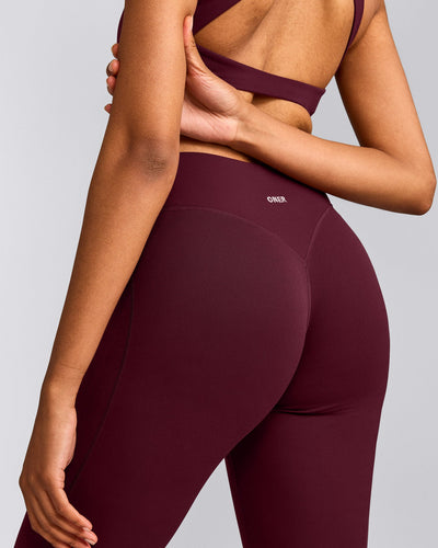 SoftMotion™ Flared Pants with Gray Logo | Cherry Lacquer Purple