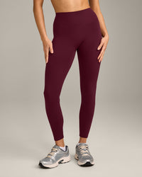 SoftMotion™ High Waisted Leggings with Gray Logo | Cherry Lacquer Purple