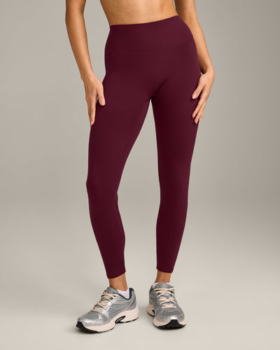 SoftMotion™ High Waisted Leggings with Gray Logo | Cherry Lacquer Purple