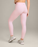 SoftMotion™ High Waisted Leggings with Gray Logo | Soft Girl Pink