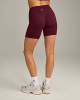 SoftMotion™ High Waisted Shorts 6" with Gray Logo | Cherry Lacquer Purple
