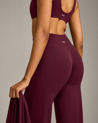 SoftMotion™ Straight Leg Bottoms with Gray Logo | Cherry Lacquer Purple