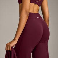 SoftMotion™ Straight Leg Bottoms with Gray Logo | Cherry Lacquer Purple