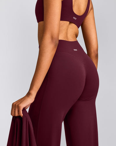 SoftMotion™ Straight Leg Pants with Gray Logo | Cherry Lacquer Purple