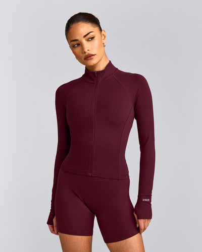 SoftMotion™ Mid Jacket with Gray Logo | Cherry Lacquer Purple