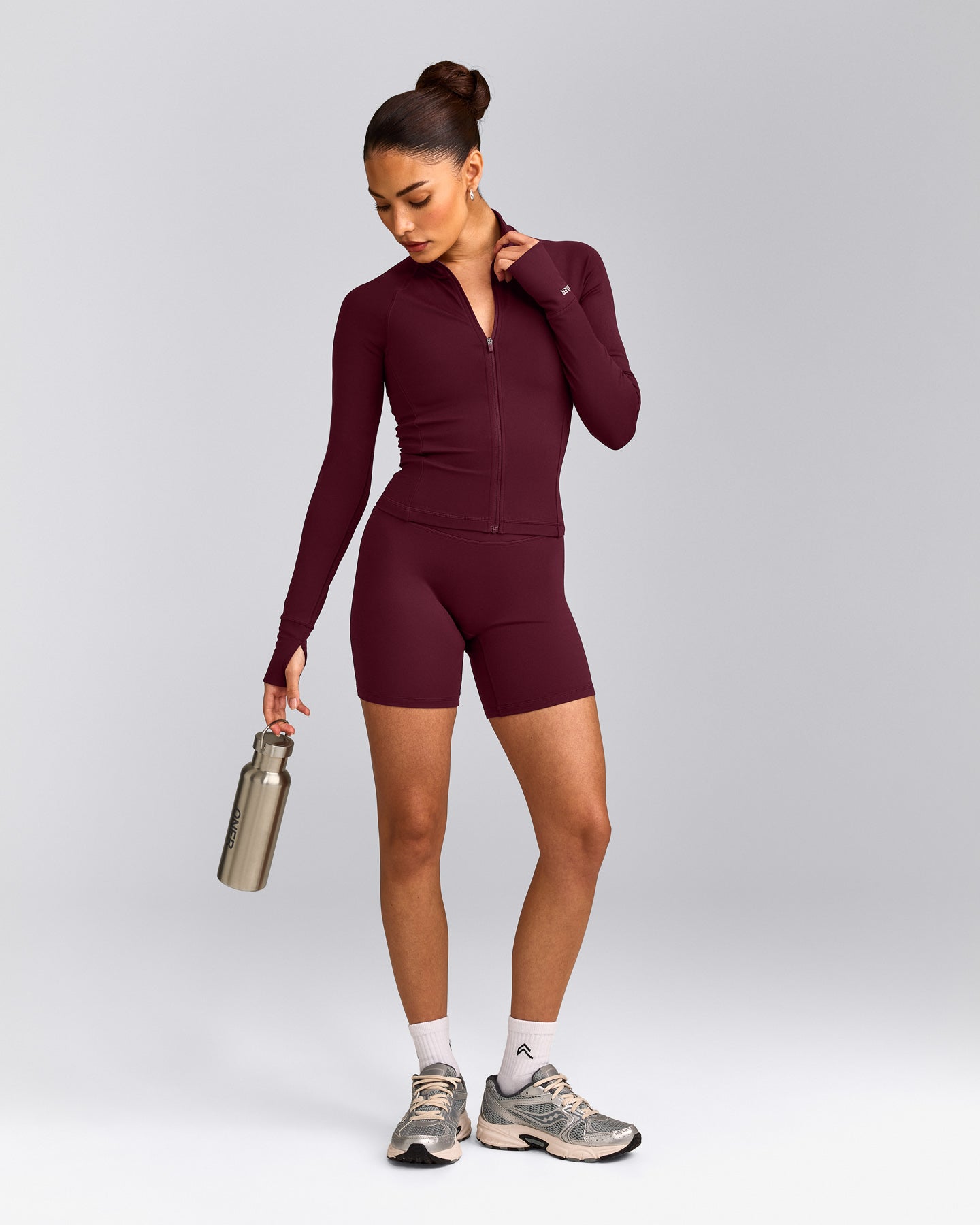 SoftMotion™ Mid Jacket with Gray Logo | Cherry Lacquer Purple