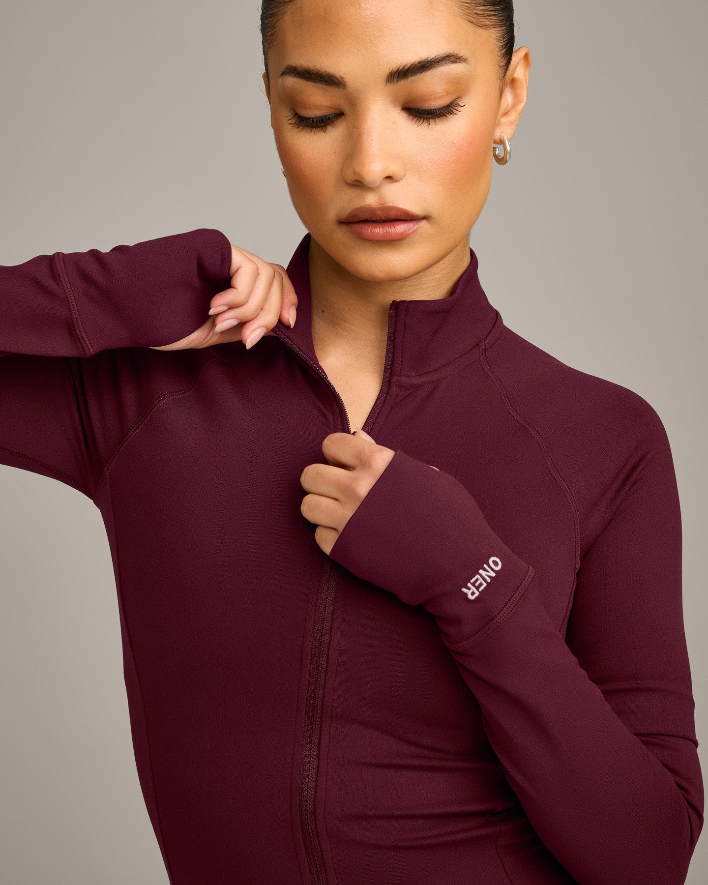 SoftMotion™ Mid Jacket with Gray Logo | Cherry Lacquer Purple