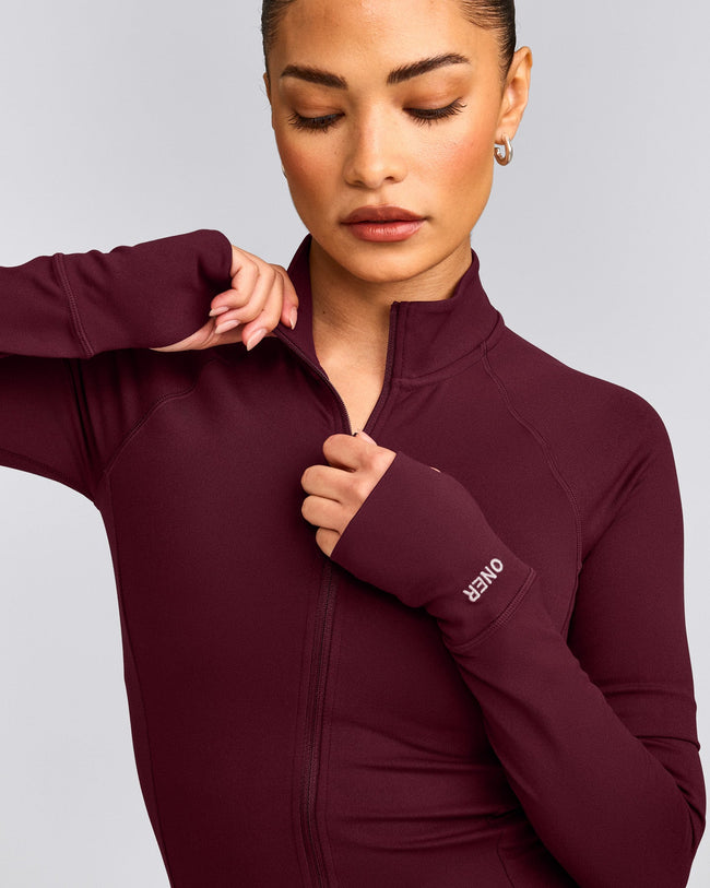 SoftMotion™ Mid Jacket with Gray Logo | Cherry Lacquer Purple