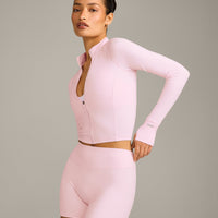 SoftMotion™ Mid Jacket with Gray Logo | Soft Girl Pink