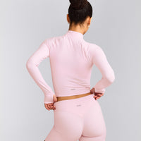 SoftMotion™ Mid Jacket with Gray Logo | Soft Girl Pink