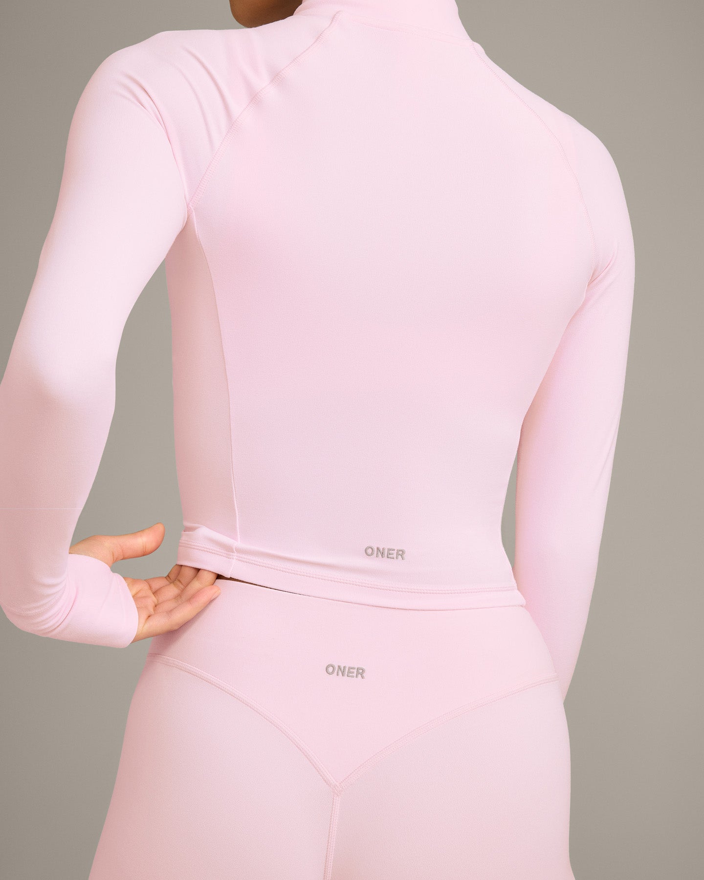 SoftMotion™ Mid Jacket with Gray Logo | Soft Girl Pink