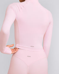 SoftMotion™ Mid Jacket with Gray Logo | Soft Girl Pink