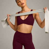 SoftMotion™ Scoop Back Bralette with Gray Logo | Cherry Lacquer Purple