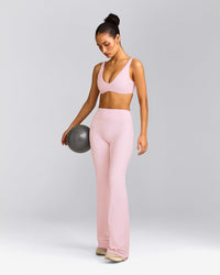 SoftMotion™ Scoop Back Bralette with Gray Logo | Soft Girl Pink