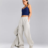 Mellow™ Rib Racer Back Mid Tank Top with Built in Bra Shelf | Varsity Blue