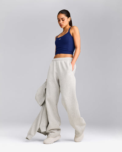 Mellow™ Rib Racer Back Mid Tank Top with Built in Bra Shelf | Varsity Blue