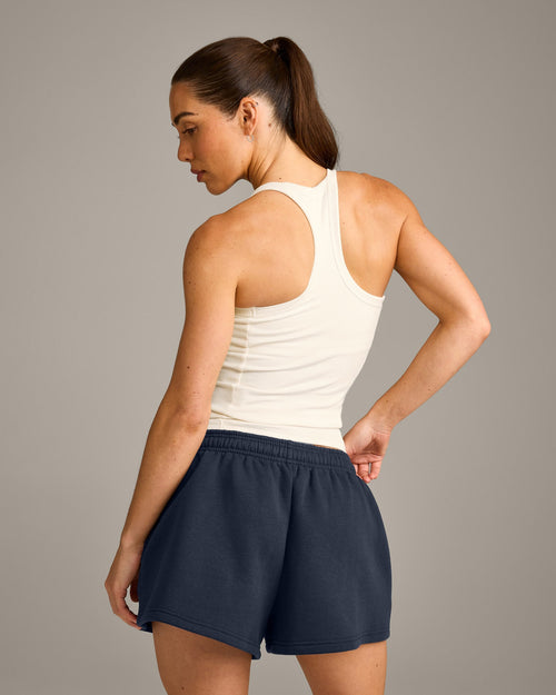 Mellow™ Rib Racer Back Tank Top with Built in Bra Shelf | Off White
